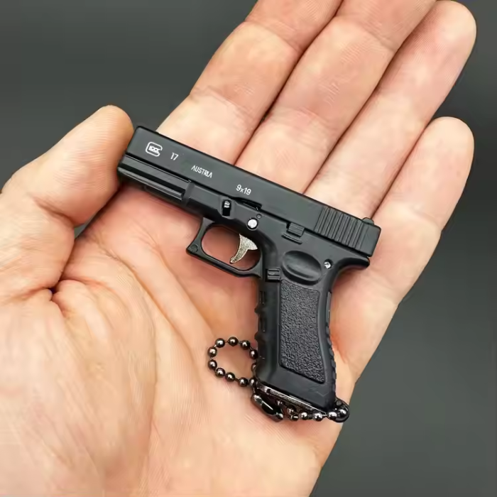 1:3 Scale Model Glock 17 Replica Keychain – Metal & Miniature