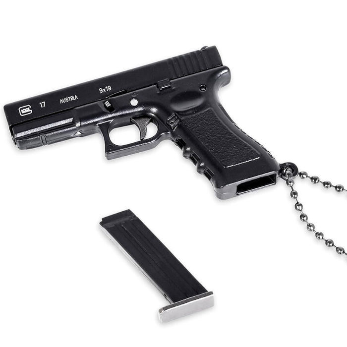1:3 Scale Model Glock 17 Replica Keychain – Metal & Miniature